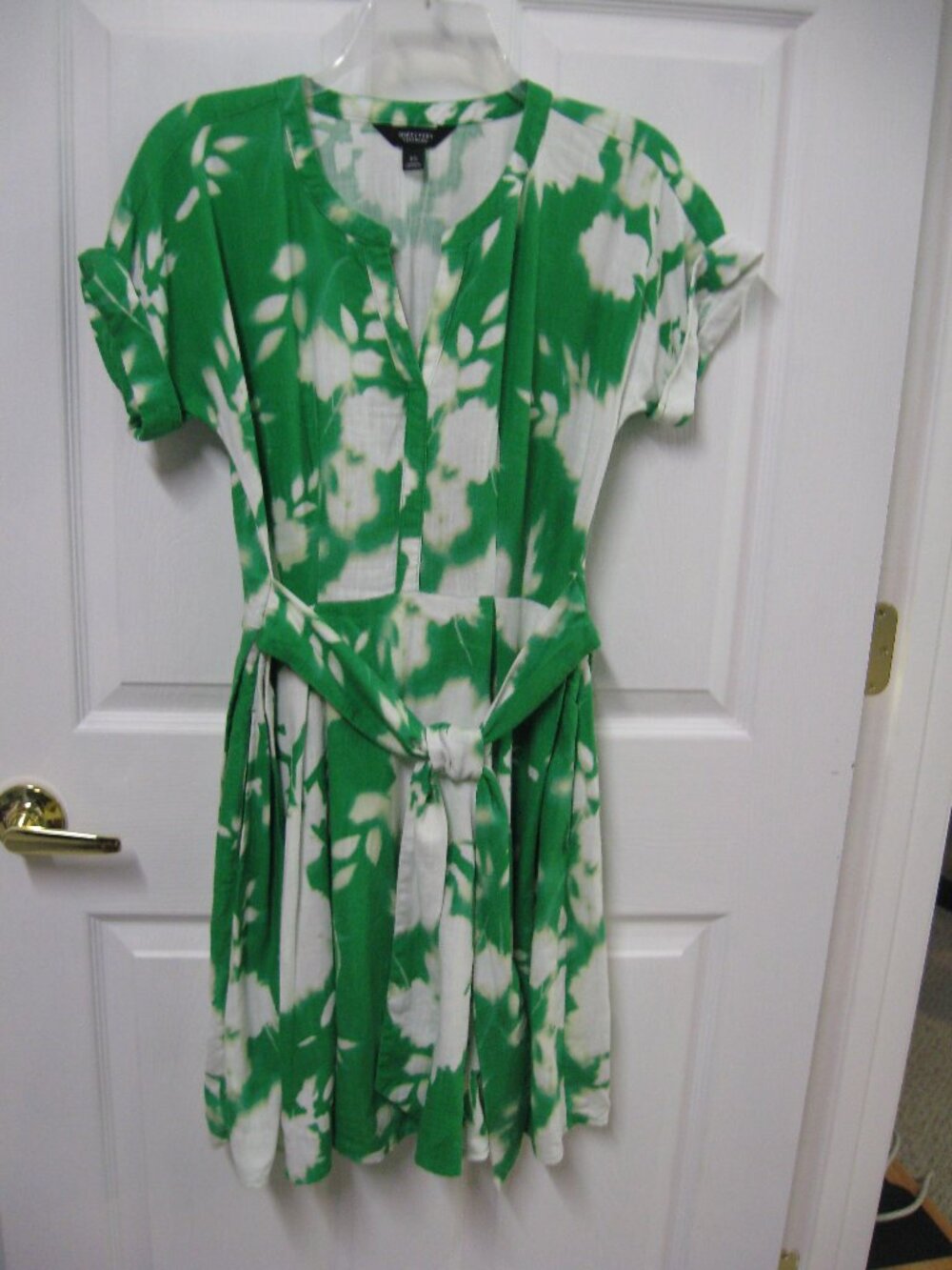Simply Vera-Vera Wang Green Print Dress Size XS